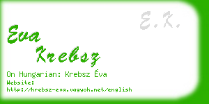 eva krebsz business card