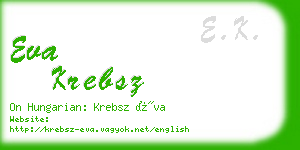 eva krebsz business card